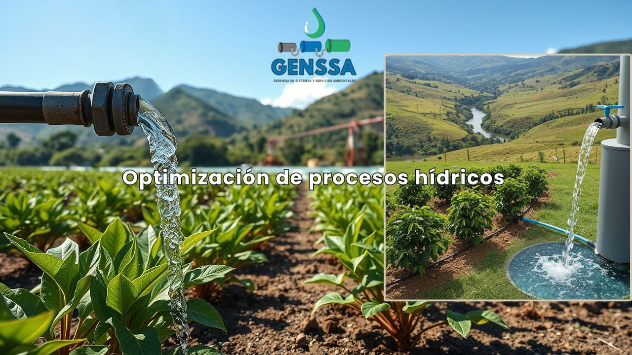 Agua tratada reutilizada para riego sostenible, resultado de sistemas de tratamiento de agua eficientes.