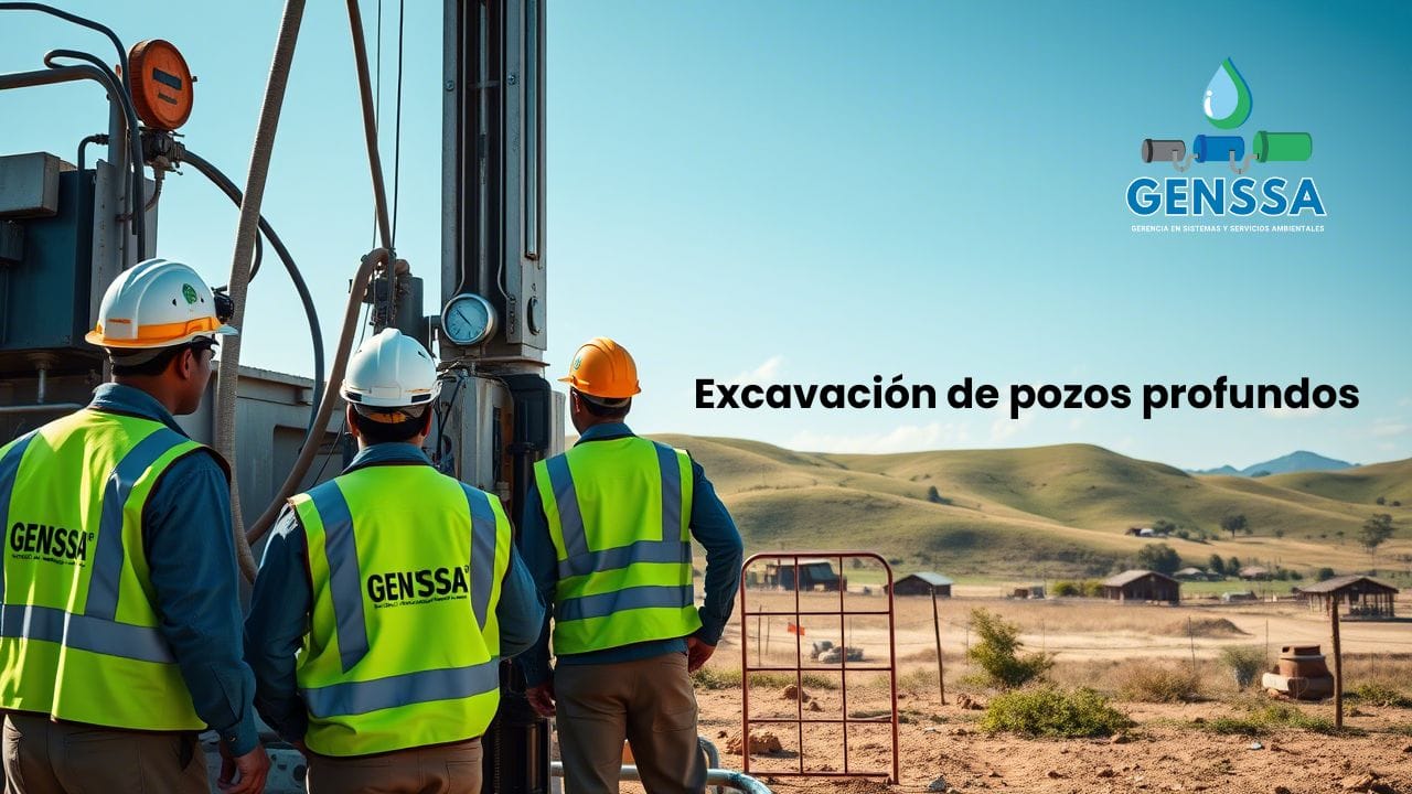 Perforación de pozos GENSSA en entorno rural colombiano con equipo técnico profesional